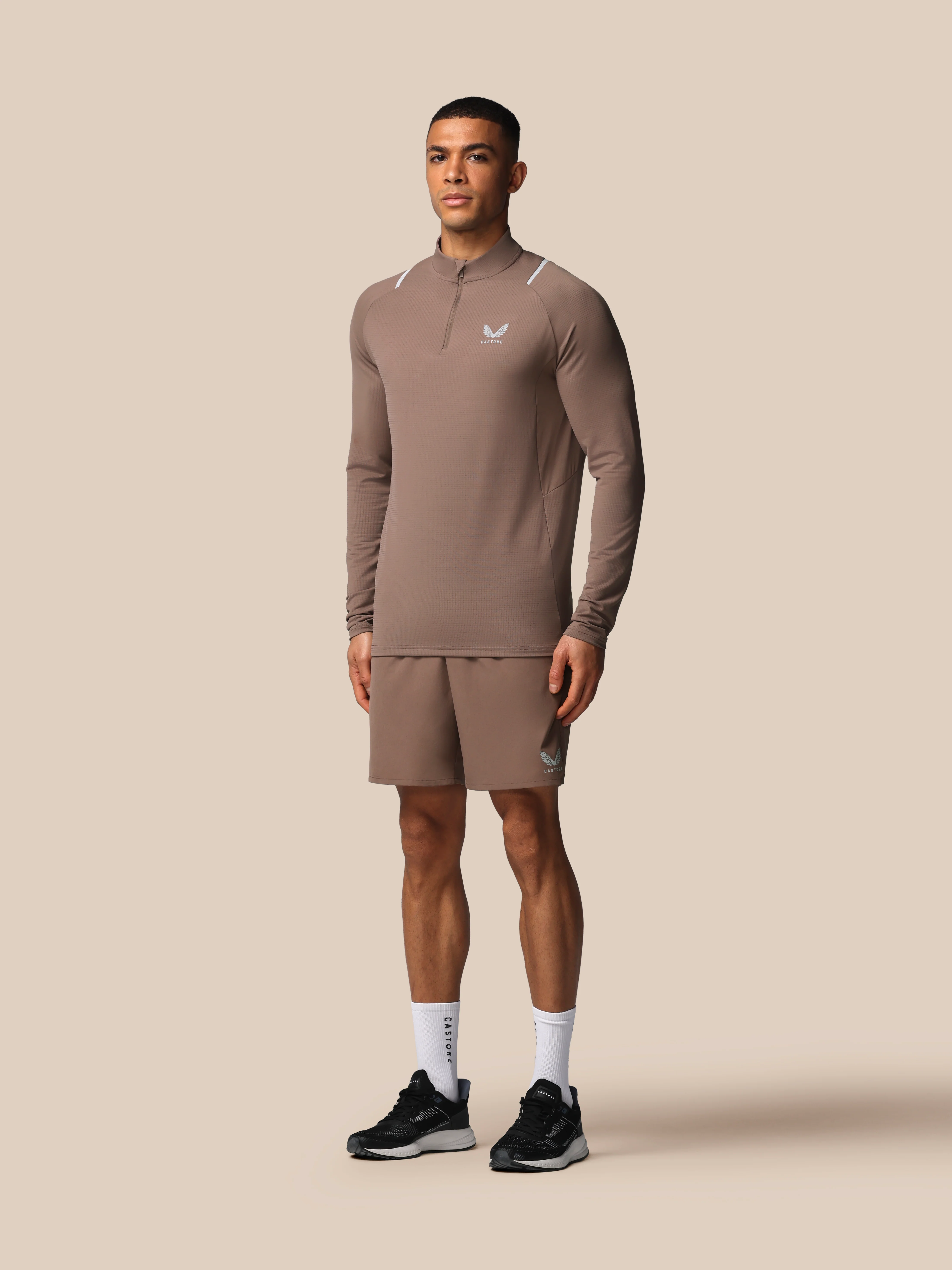 Men's Apex Training 1/4 Zip Top - Deep Taupe - Image 4