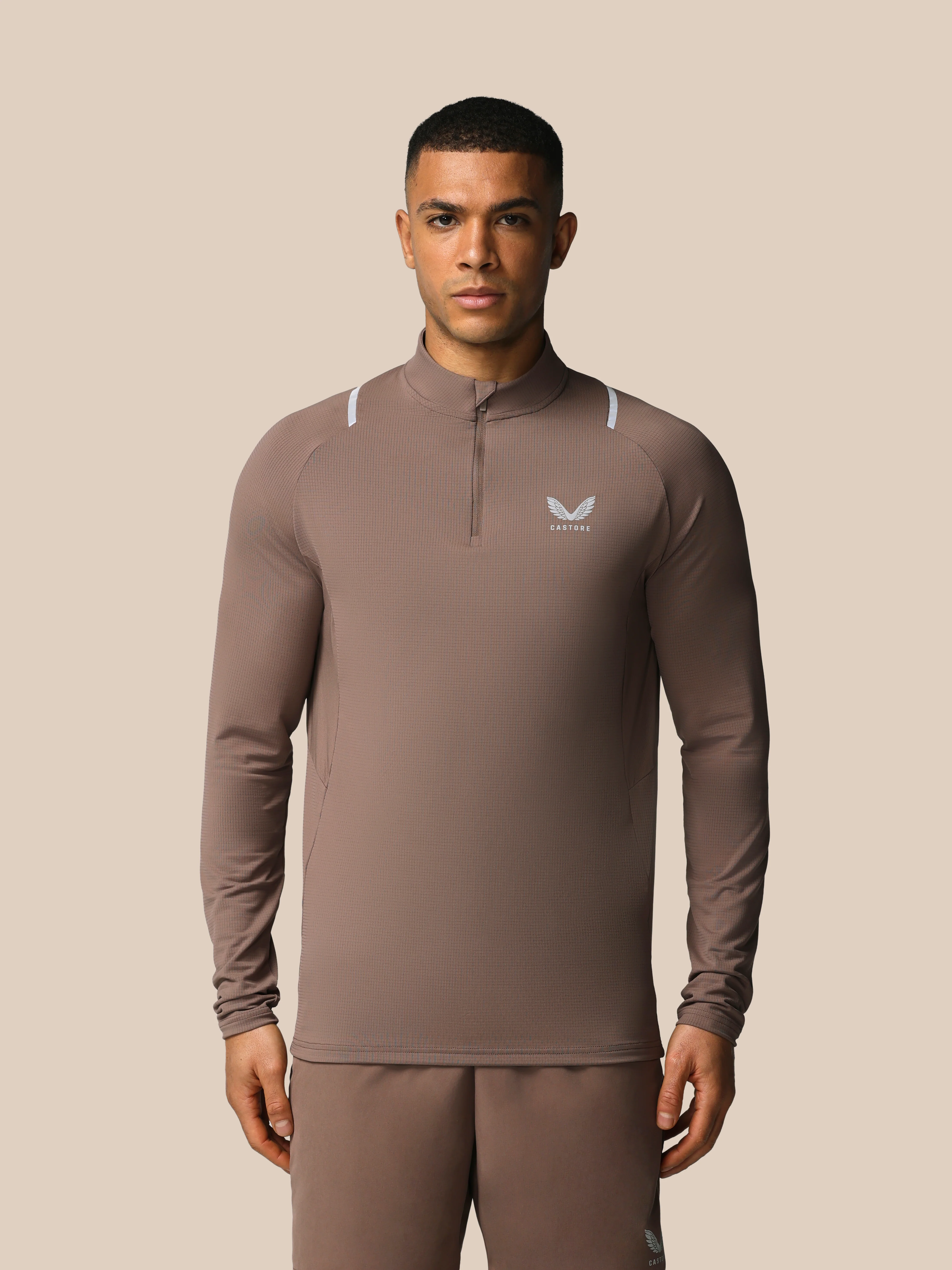 Men's Apex Training 1/4 Zip Top - Deep Taupe - Image 5