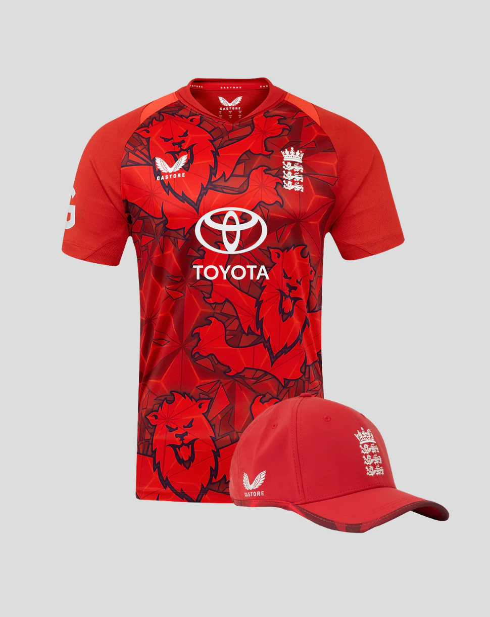 Men's England Cricket 25/26 T20 Shirt + Cap