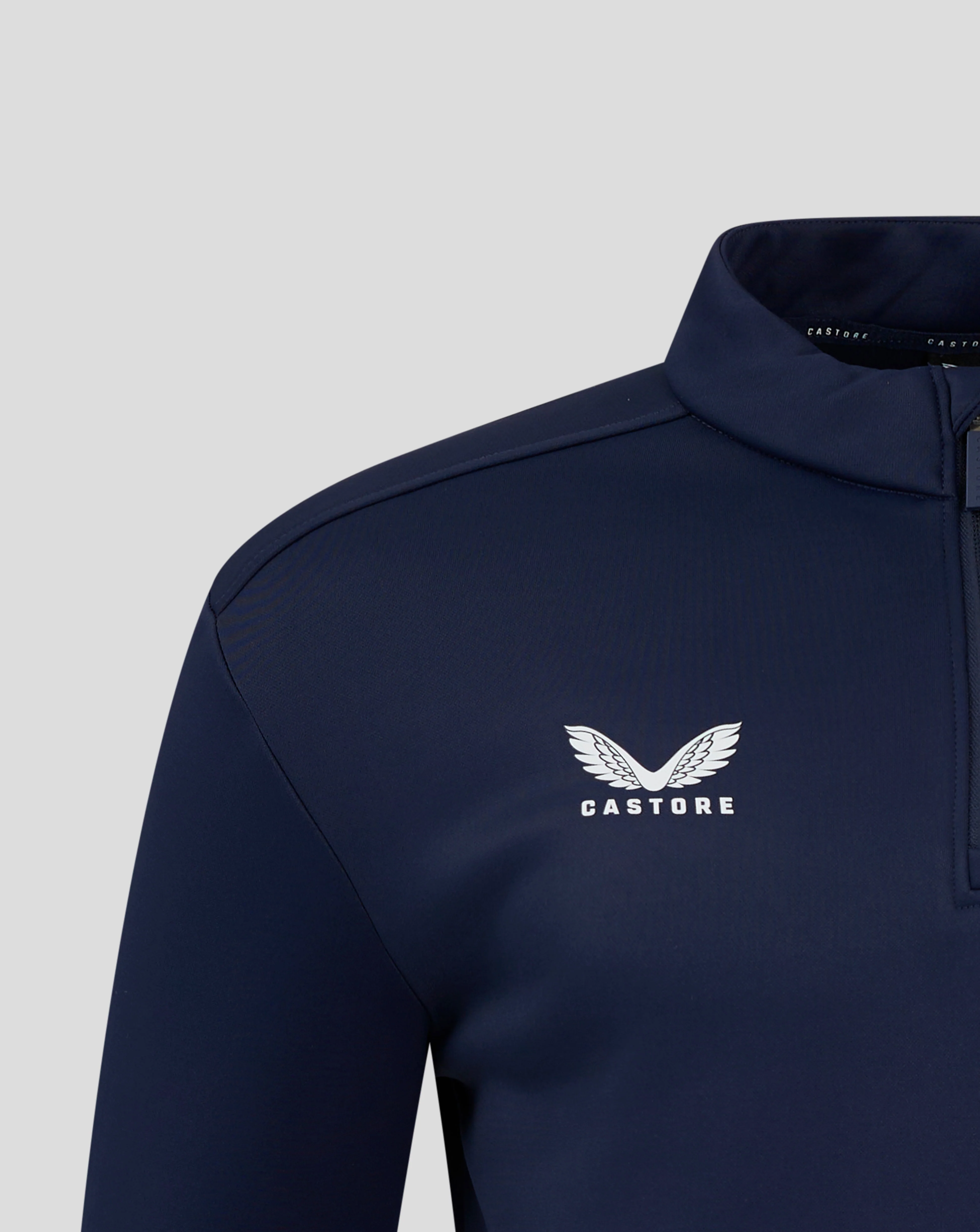 Mens Fleece Lined 1/4 Zip - Peacoat - Image 3
