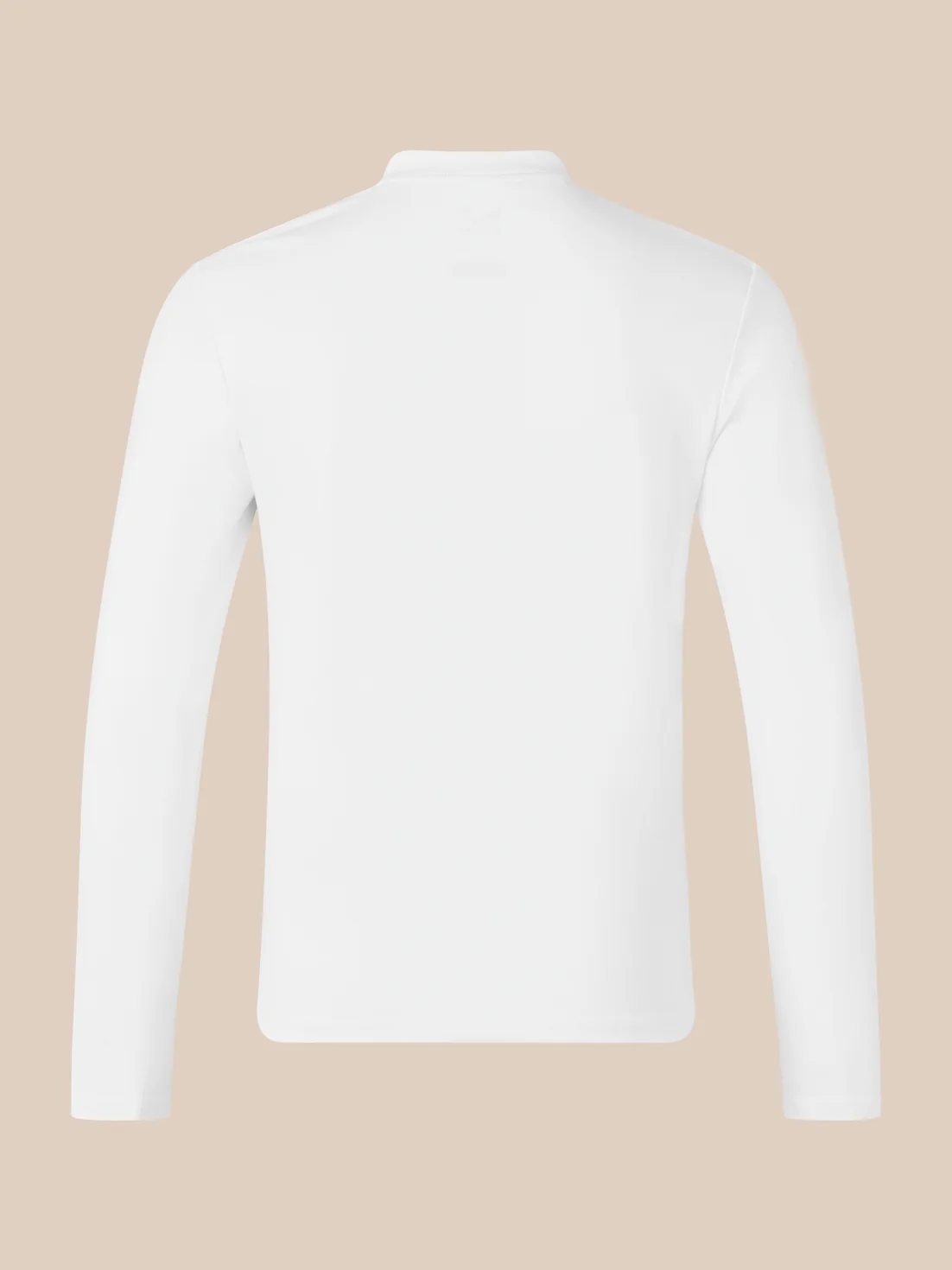 Men's Long Sleeve Cotton Polo - White - Image 2