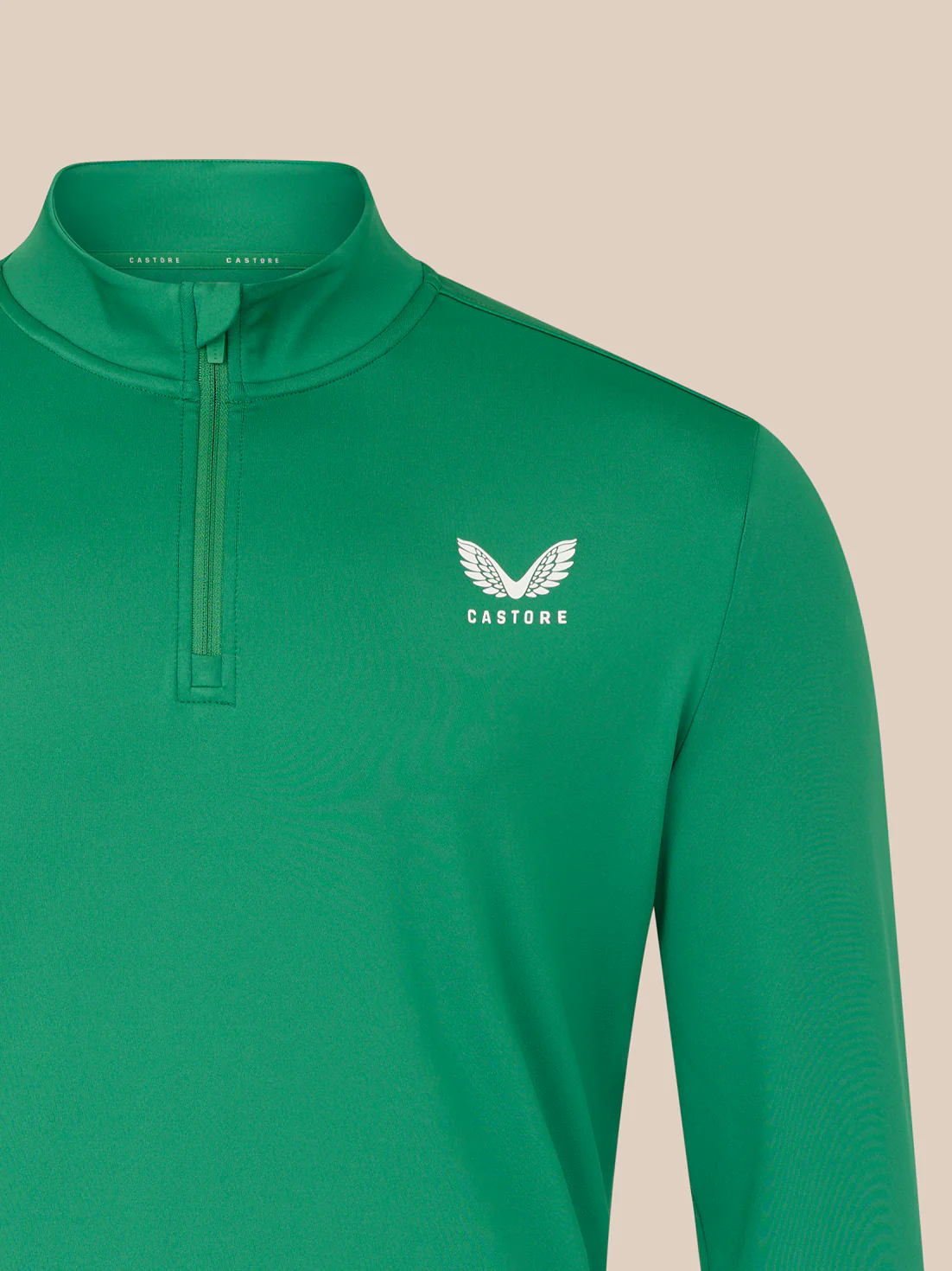 Men's Training Quarter Zip Long Sleeve Top - Green - Image 4