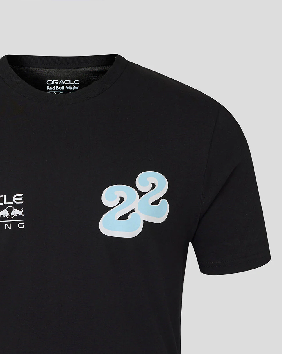 Oracle Red Bull Racing Unisex Yuki Tsunoda Wave Graphic T-Shirt - Caviar - Image 3