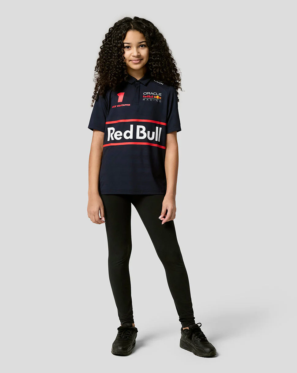 Oracle Red Bull Racing Junior Teamline Max Verstappen Short Sleeve Polo Shirt - Night Sky - Image 8