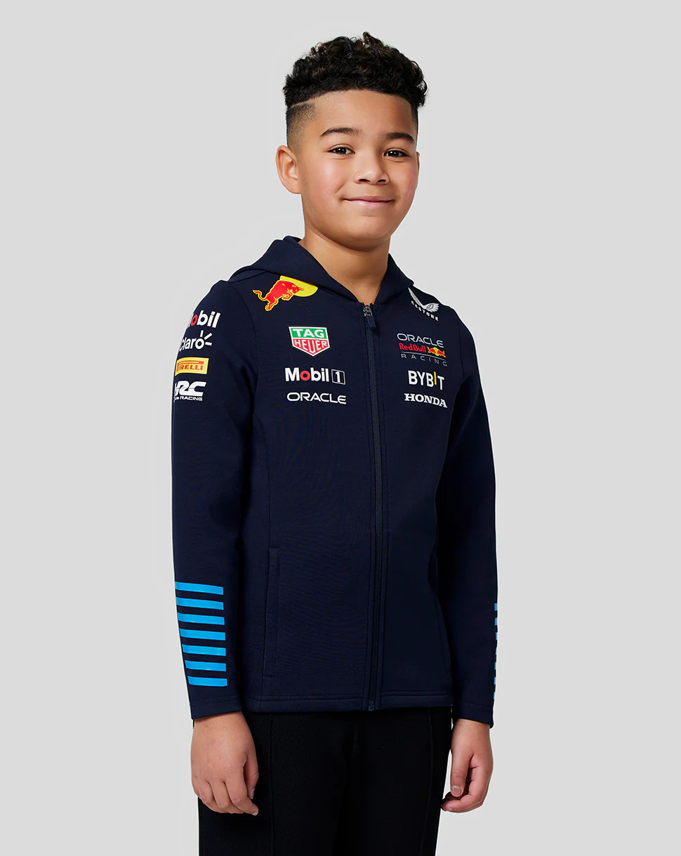Oracle Red Bull Racing Junior Official Teamline Full Zip Hoodie - Night Sky - Image 9