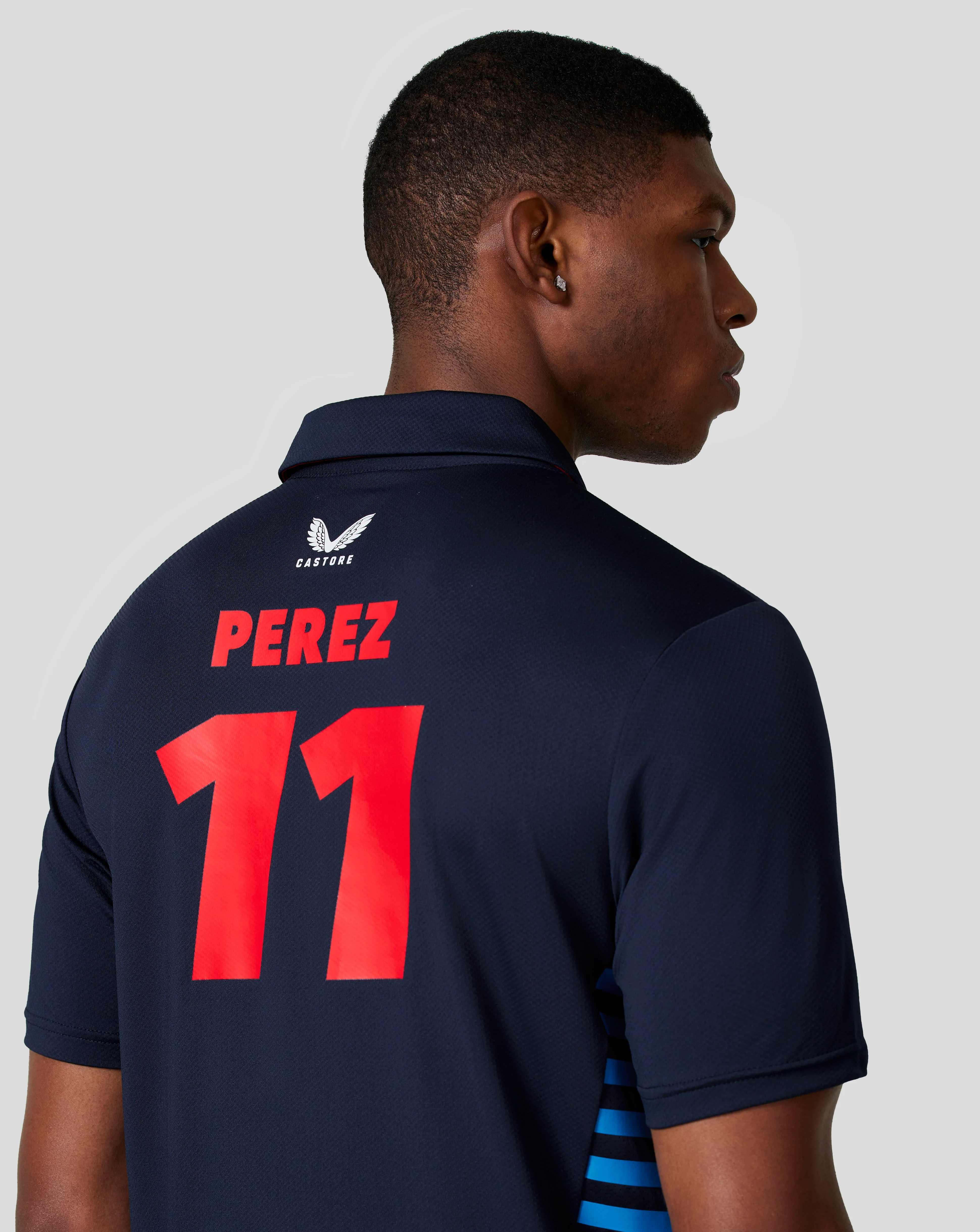 Oracle Red Bull Racing Men's Official Teamline Short Sleeve Polo Shirt Checo - Night Sky - Image 5