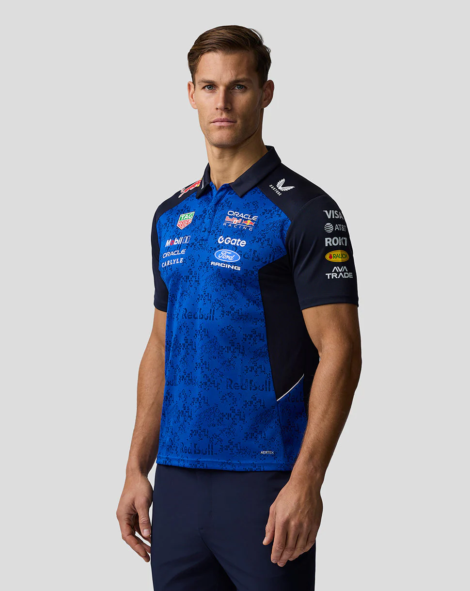 Oracle Red Bull Racing Men's Teamline Polo Shirt - Night Sky / Surf The Web - Image 5