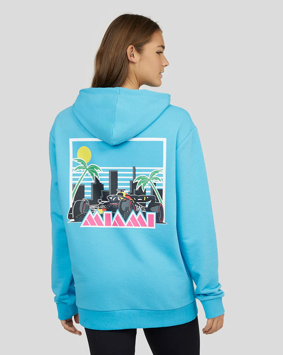 ORACLE RED BULL RACING UNISEX MIAMI OVERHEAD HOODIE - BLUE - Image 7