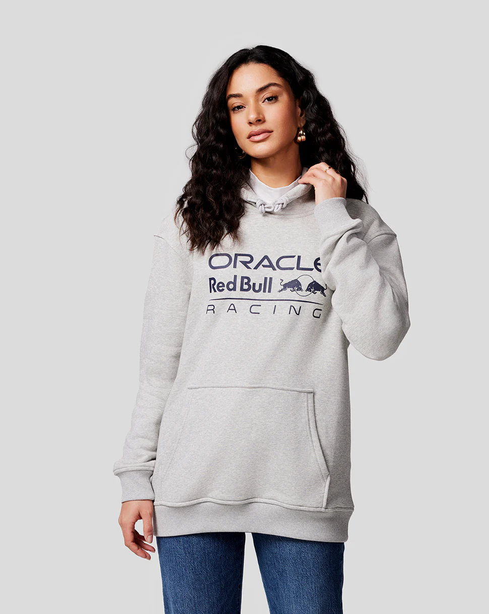 Oracle Red Bull Racing Unisex Core Overhead Hoodie - Mono Logo - Grey Marl - Image 2