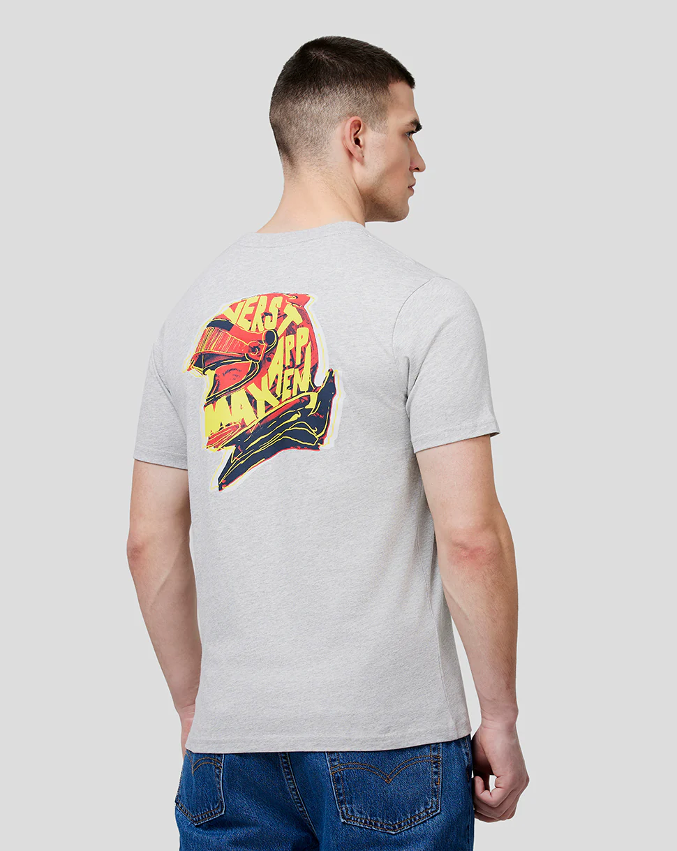 Oracle Red Bull Racing Unisex Max Helmet Tee - Grey Marl - Image 4
