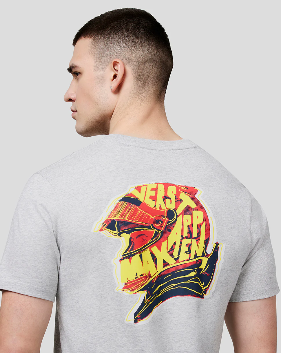 Oracle Red Bull Racing Unisex Max Helmet Tee - Grey Marl - Image 5