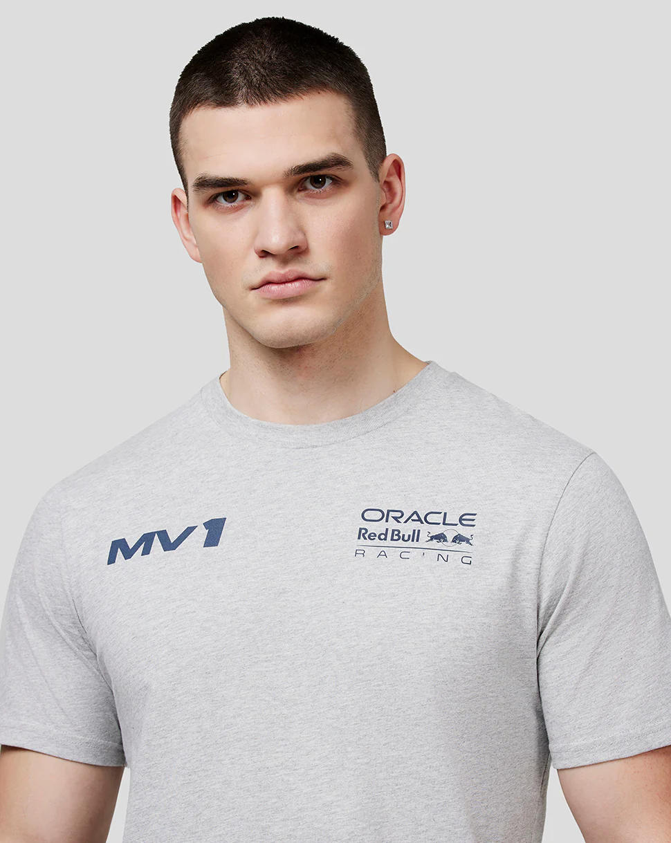 Oracle Red Bull Racing Unisex Max Helmet Tee - Grey Marl - Image 6