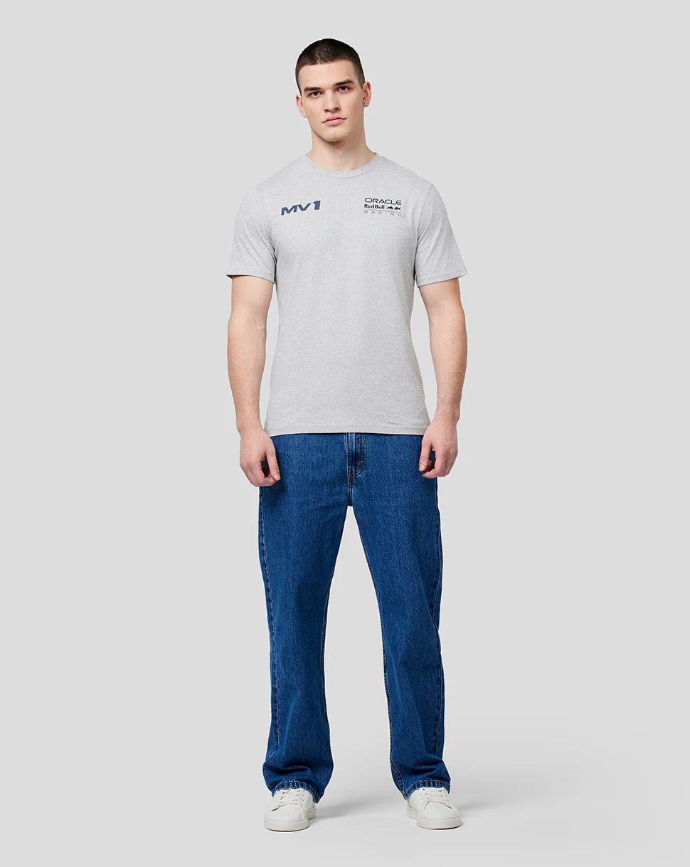 Oracle Red Bull Racing Unisex Max Helmet Tee - Grey Marl - Image 7
