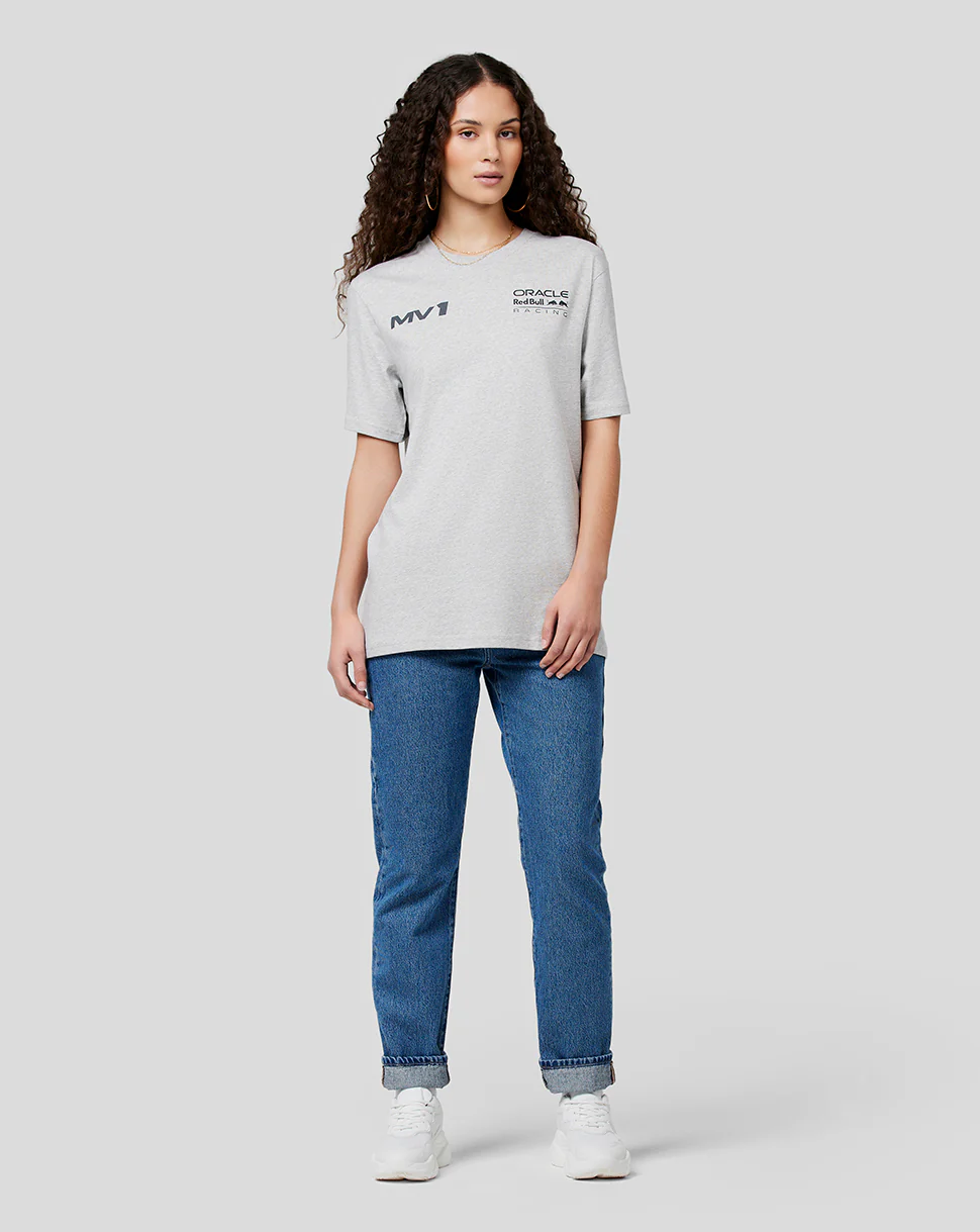 Oracle Red Bull Racing Unisex Max Helmet Tee - Grey Marl - Image 8
