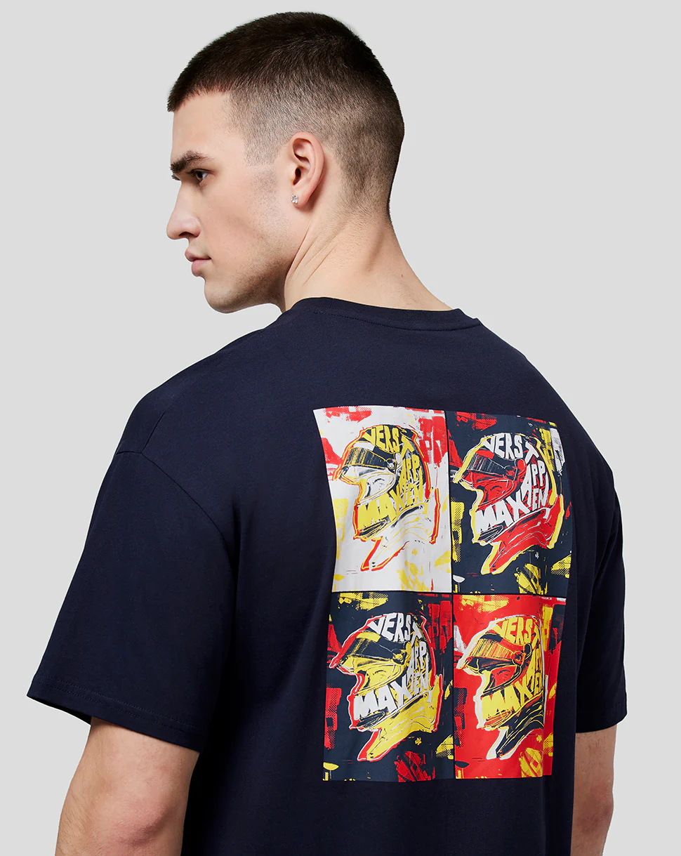 Oracle Red Bull Racing Unisex Max Pop Art Oversized Tee - Night Sky - Image 5