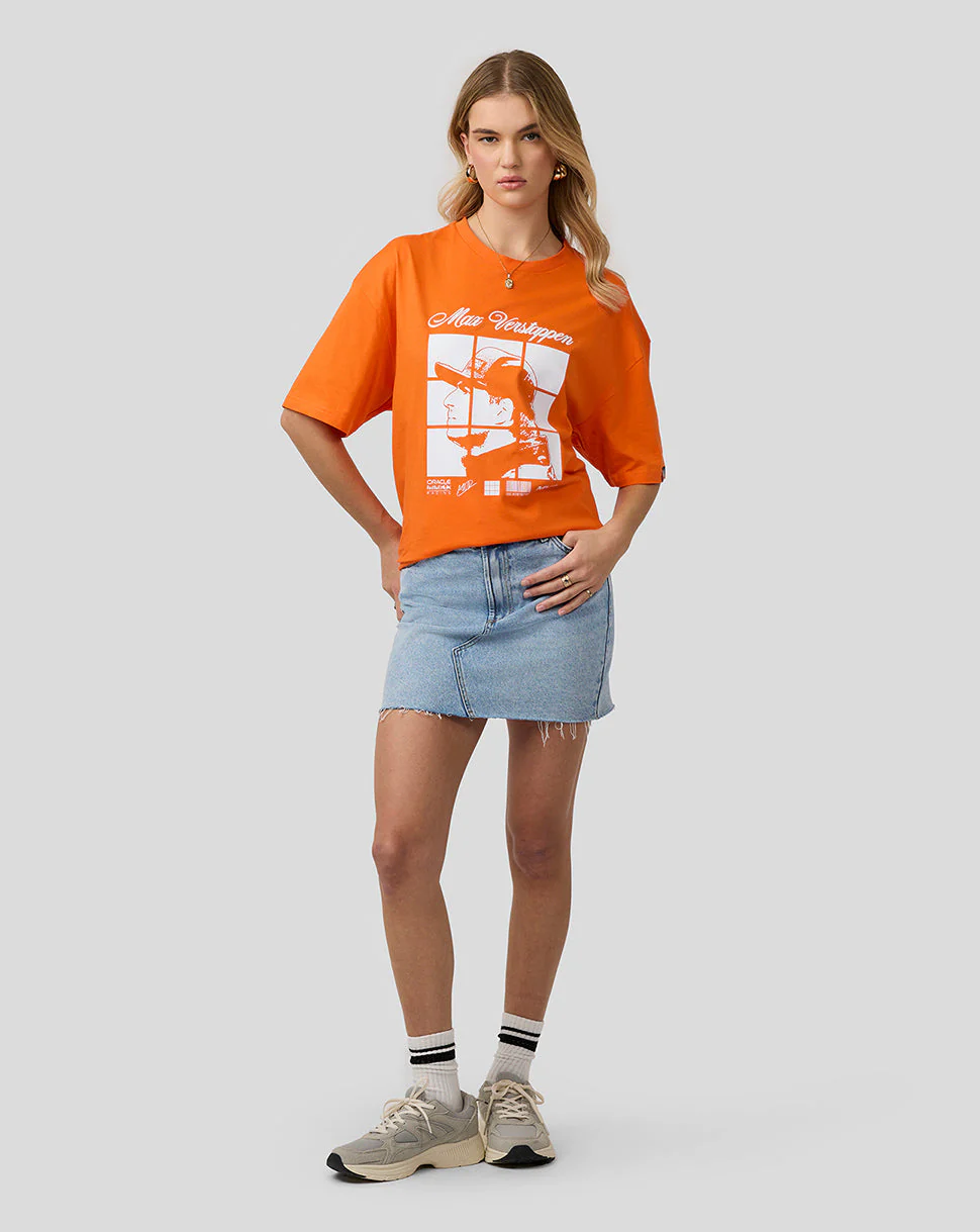Oracle Red Bull Racing Unisex Max Verstappen Puzzle T-Shirt - Exotic Orange - Image 10