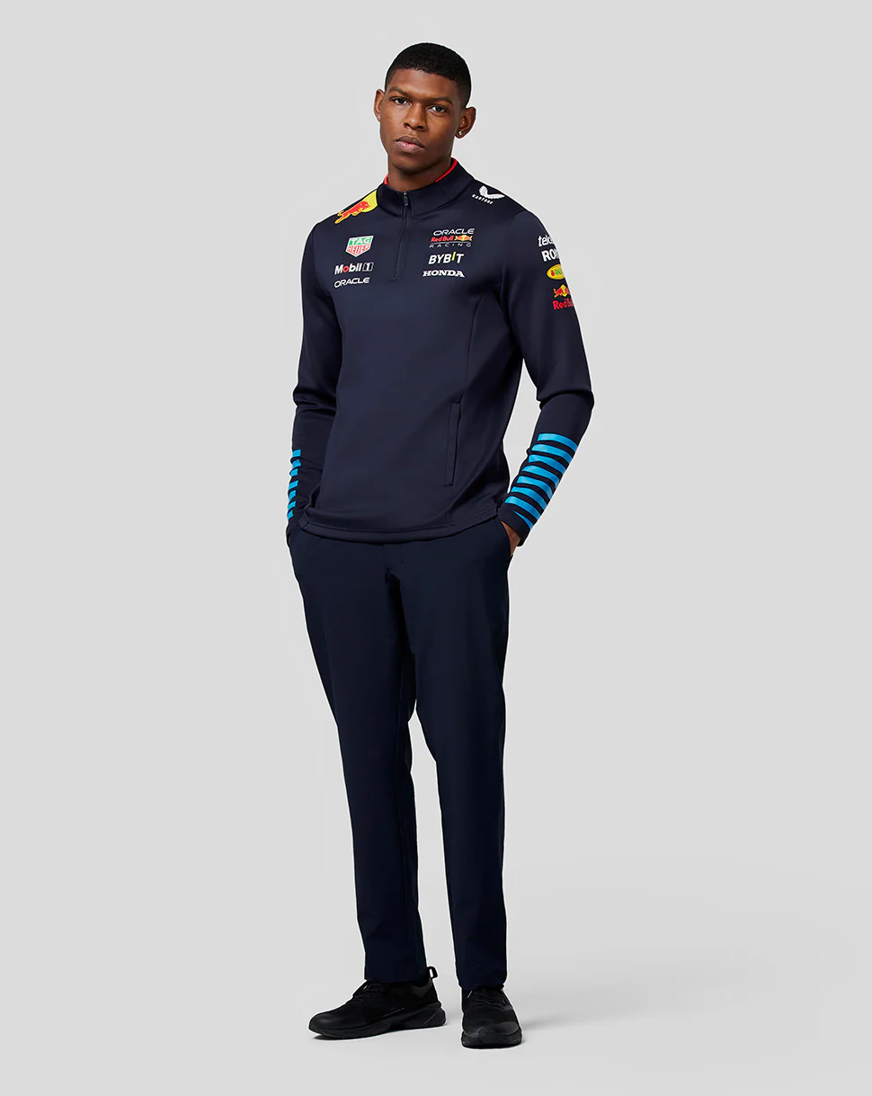 Oracle Red Bull Racing Unisex Official Teamline 1/4 Zip Midlayer - Night Sky - Image 5