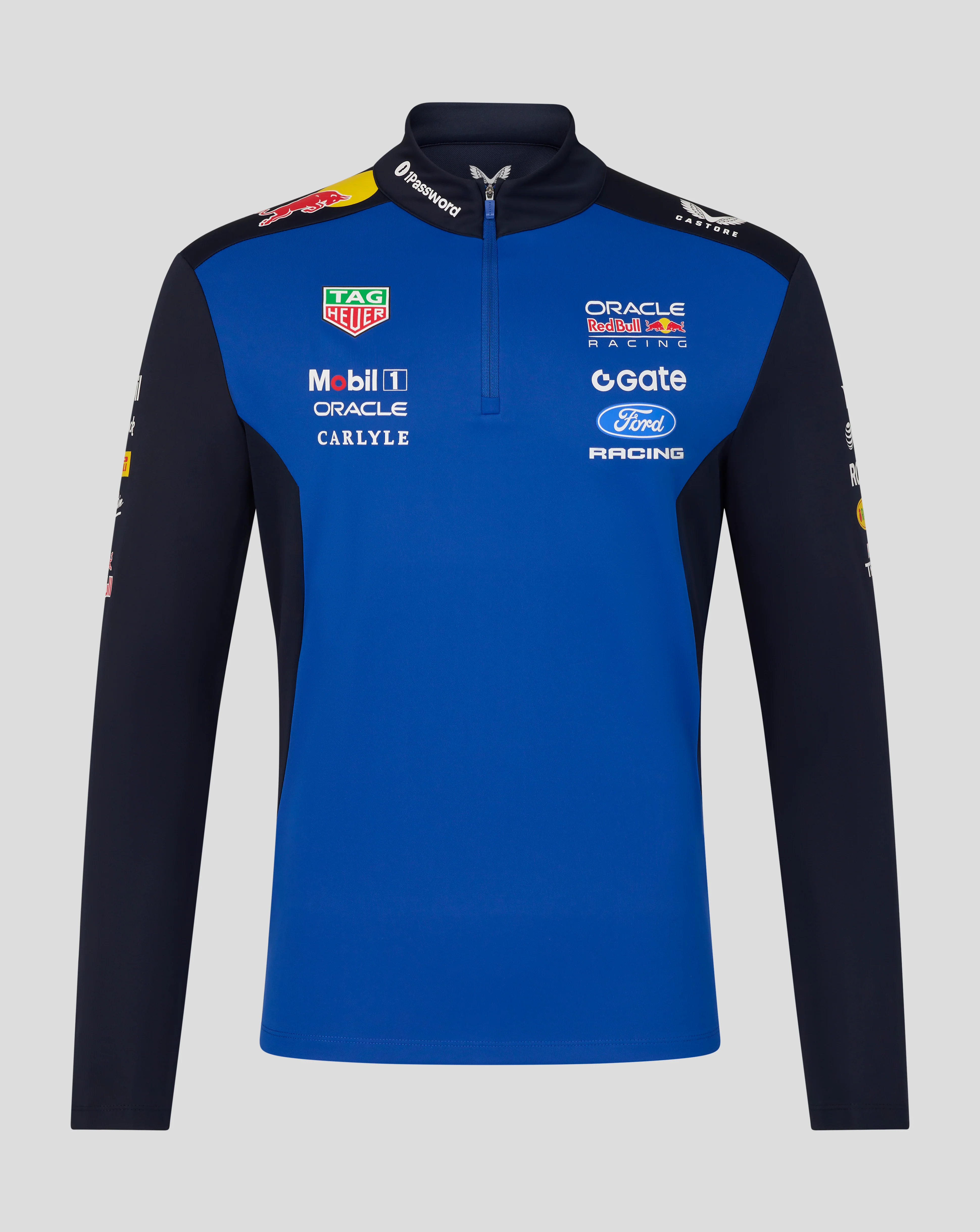 Oracle Red Bull Racing Unisex Teamline Quarter Zip Midlayer - Night Sky / Surf The Web - Image 12