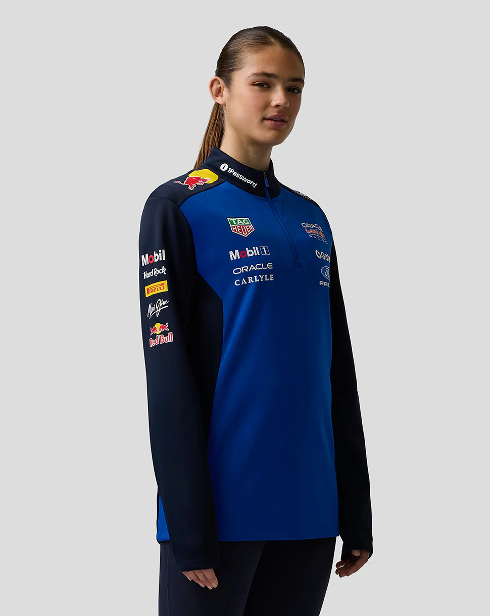 Oracle Red Bull Racing Unisex Teamline Quarter Zip Midlayer - Night Sky / Surf The Web - Image 2