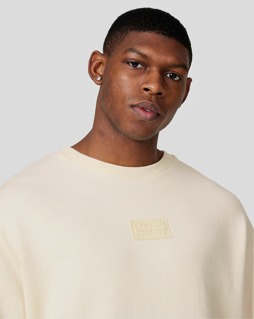 Oracle Red Bull Racing Unisex Tonal Oversized Crew Neck - Ecru - Image 5