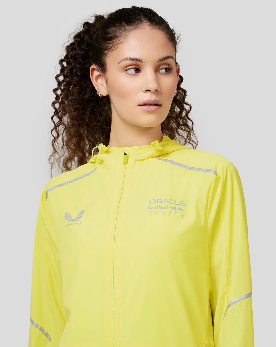 Oracle Red Bull Racing Womens Active Dual Brand Wind Breaker - Safety Yellow - Image 4