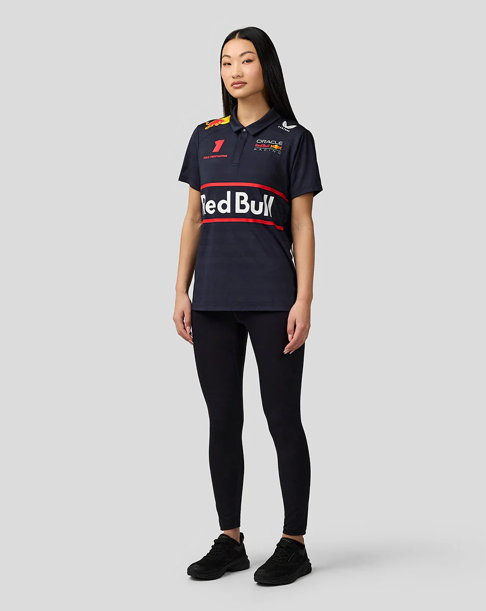 Oracle Red Bull Racing Womens Teamline Max Verstappen Short Sleeve Polo Shirt - Night Sky - Image 5