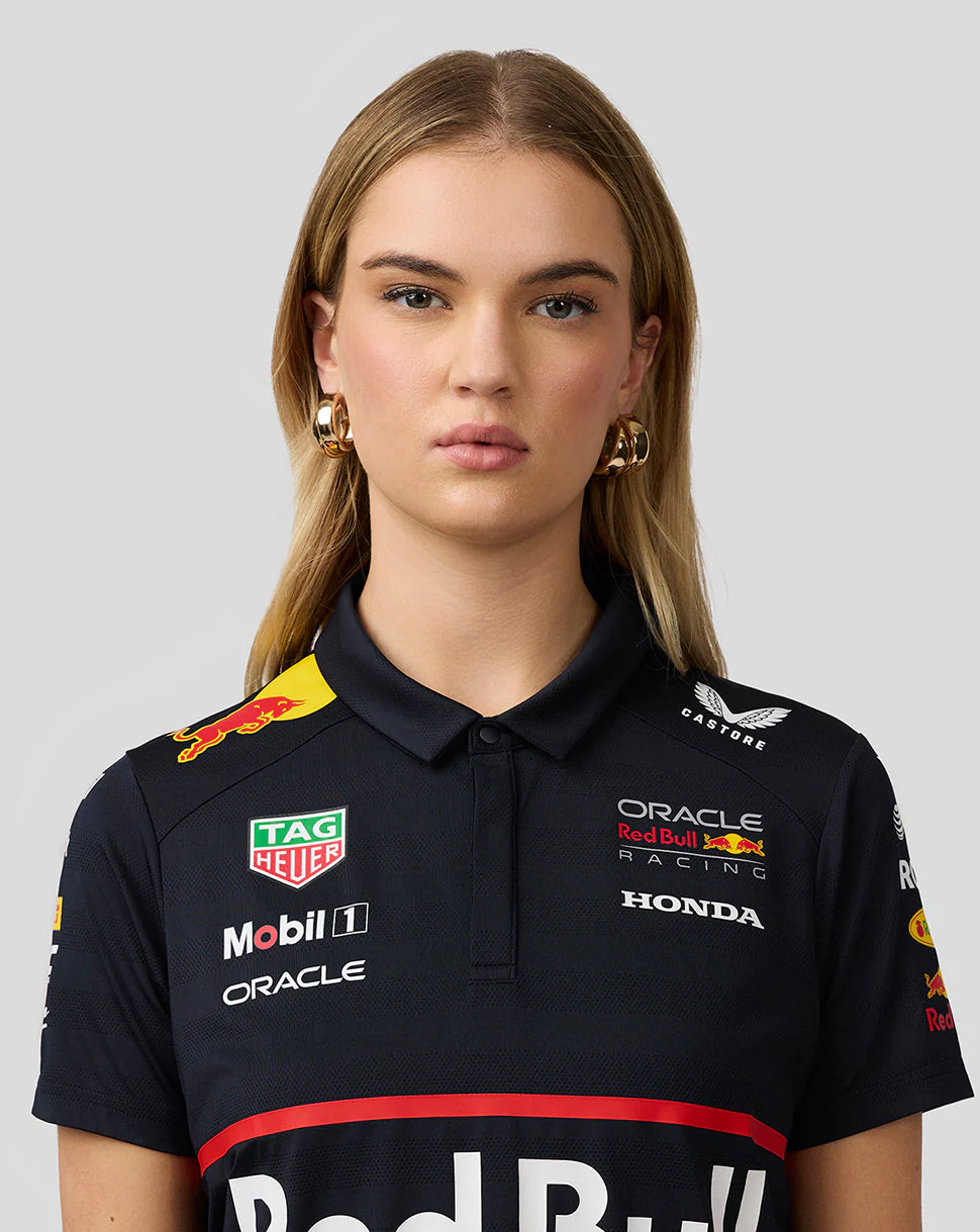 Oracle Red Bull Racing Womens Teamline Short Sleeve Polo Shirt - Night Sky - Image 3