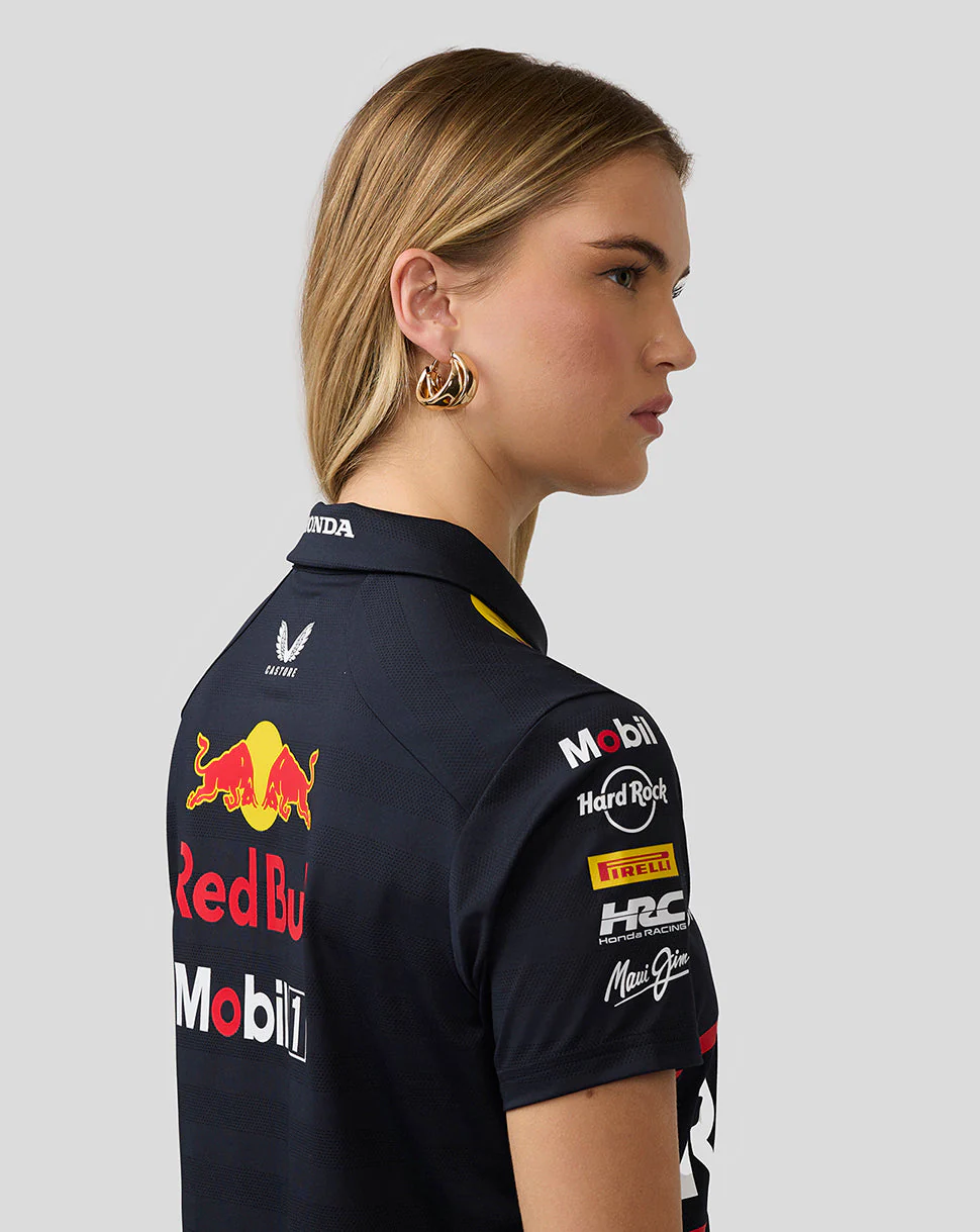 Oracle Red Bull Racing Womens Teamline Short Sleeve Polo Shirt - Night Sky - Image 4
