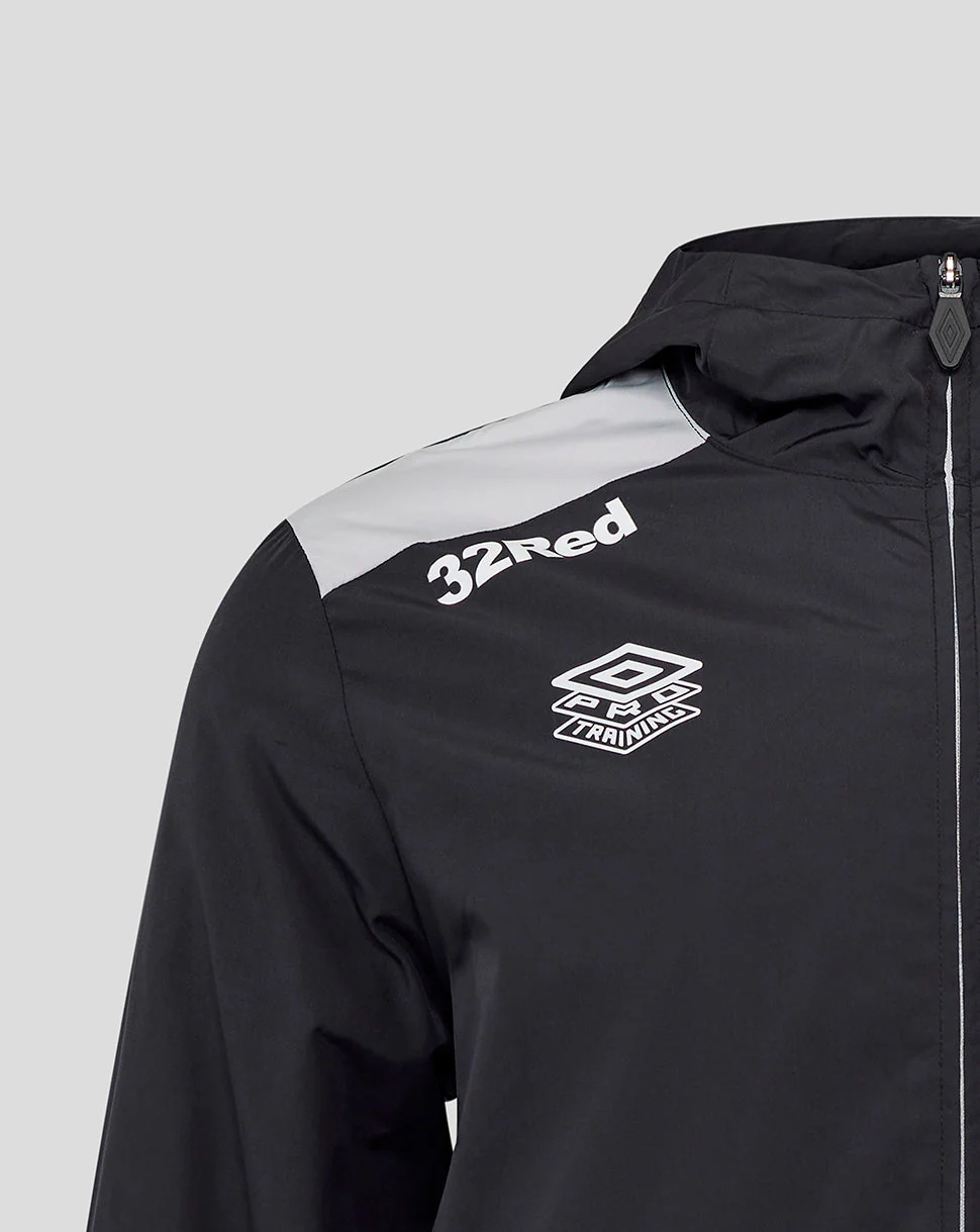 Rangers Junior 25/26 Coaches Training Packable Hood Shower Jacket - Caviar - Image 3