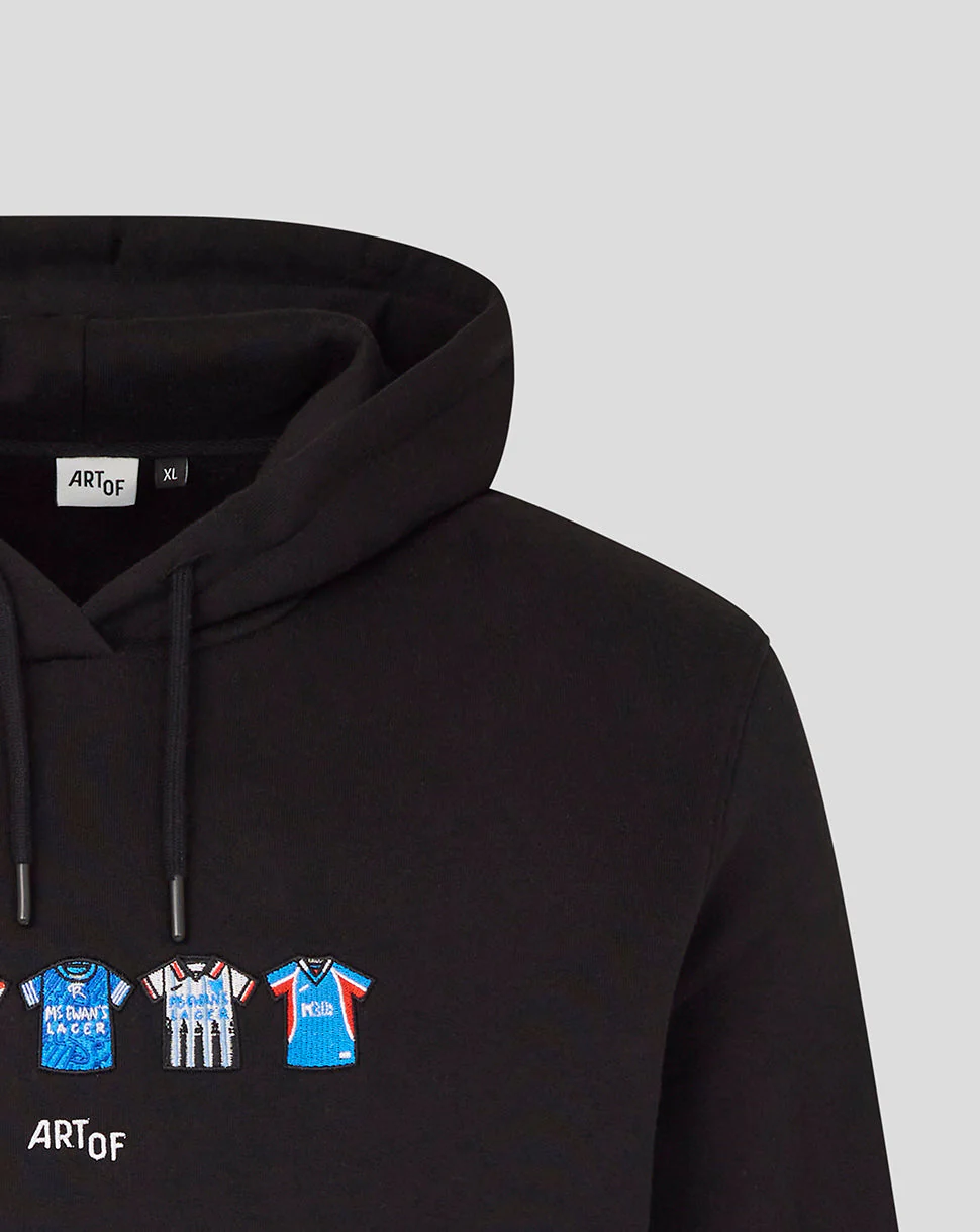 Rangers Unisex 25/26 Art of Football Classic Hoodie - Black - Image 2