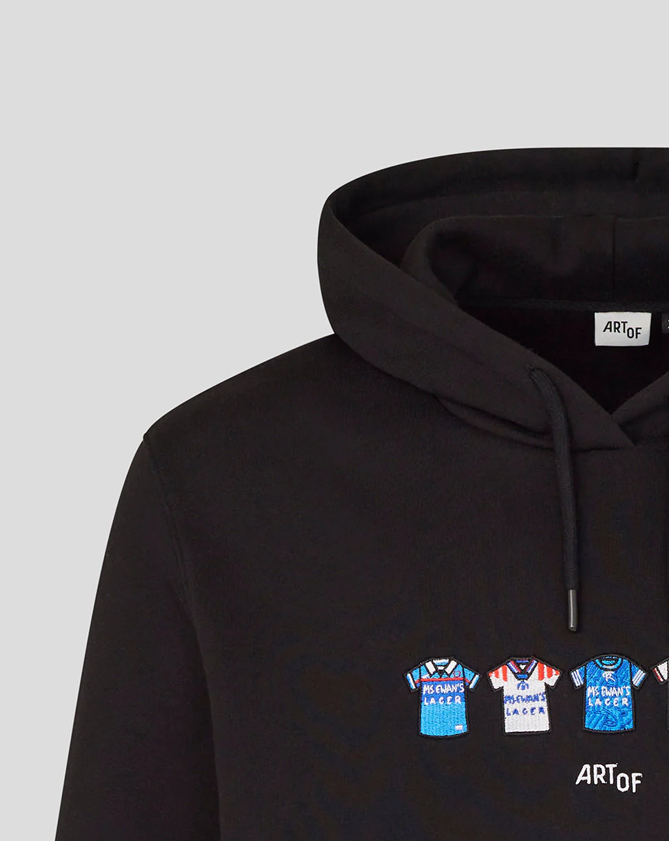Rangers Unisex 25/26 Art of Football Classic Hoodie - Black - Image 3