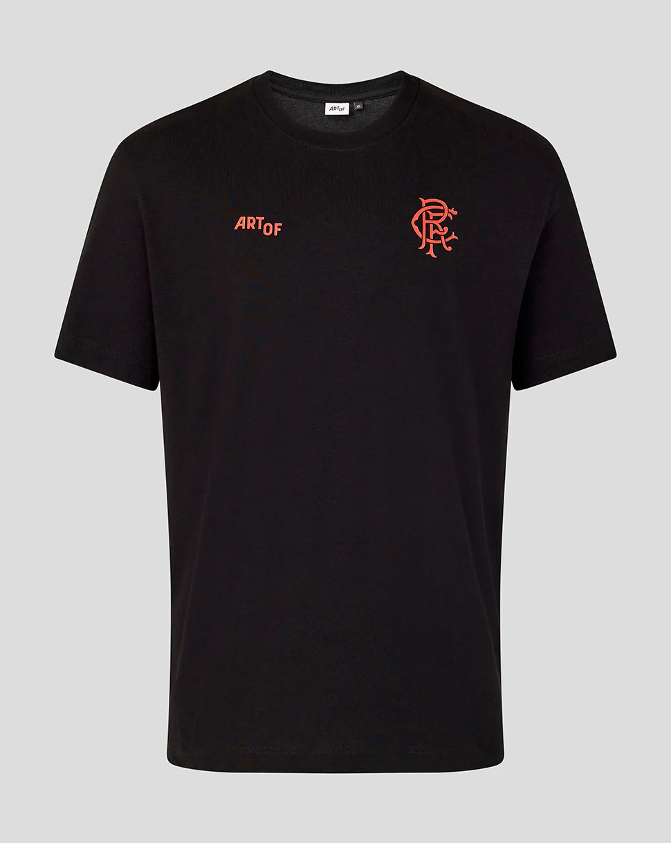 Rangers Unisex 25/26 Art of Football T-Shirt - Black