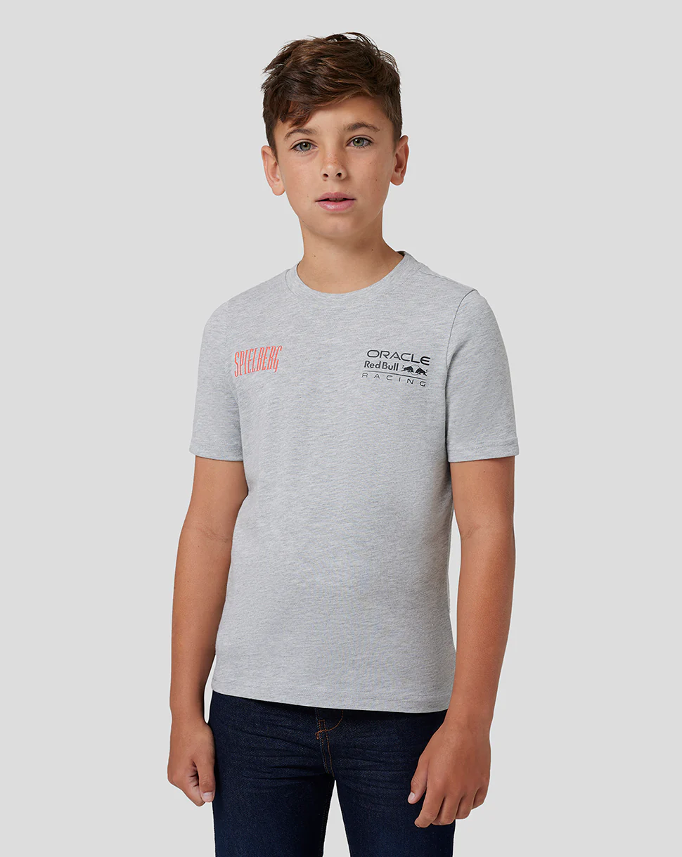 Red Bull Racing Junior Spielberg Short Sleeve T-Shirt - Grey Marl - Image 2