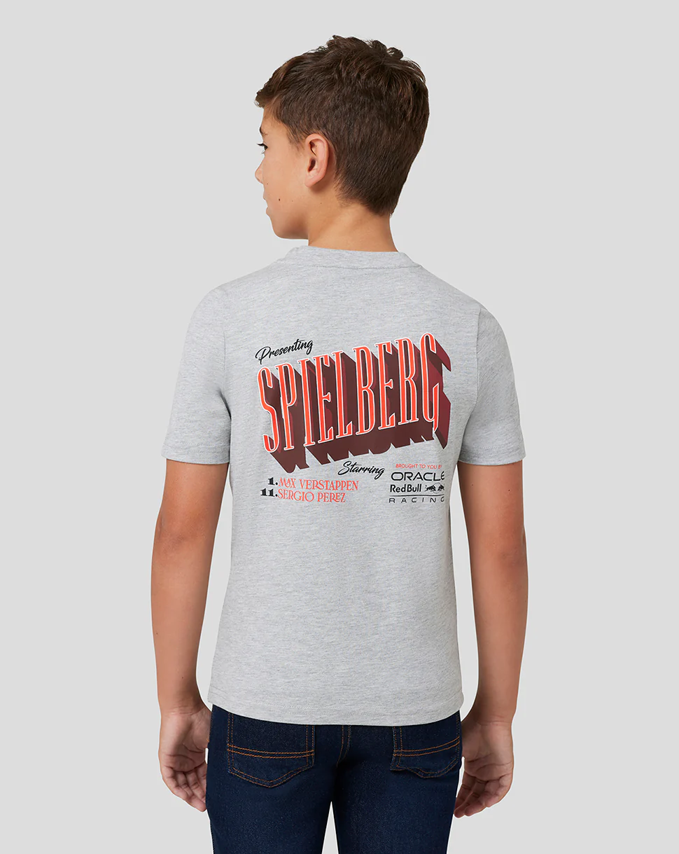 Red Bull Racing Junior Spielberg Short Sleeve T-Shirt - Grey Marl - Image 4