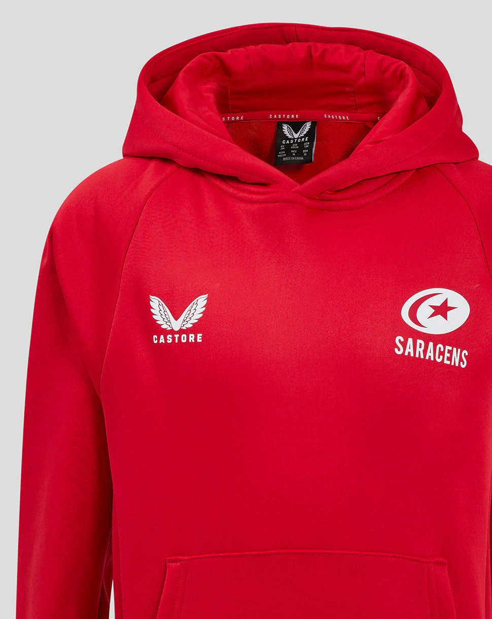 Saracens Junior 24/25 Training Overhead Hoody - Red - Image 3