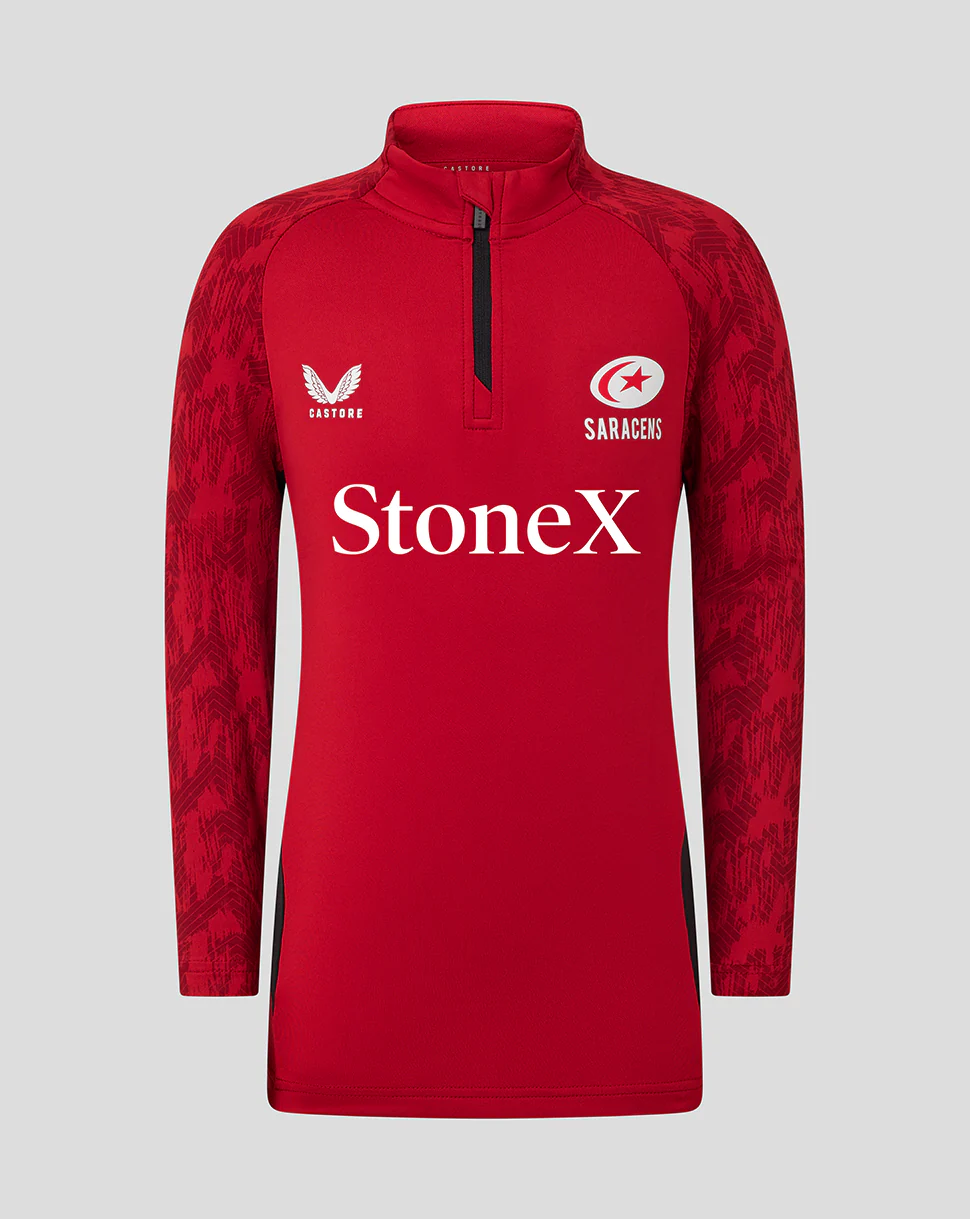 Saracens Junior 25/26 Training 1/4 Zip Top - Rhythmic Red
