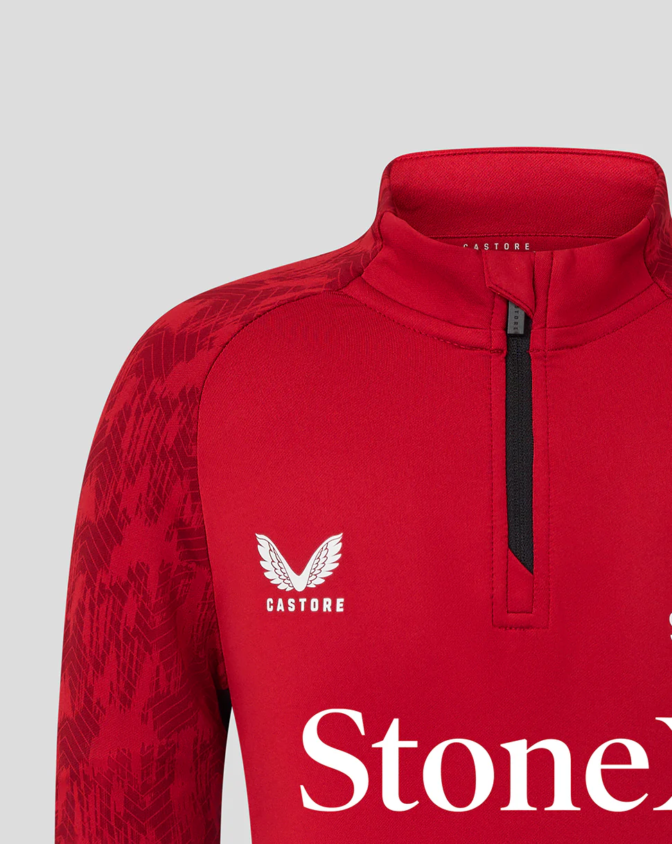 Saracens Junior 25/26 Training 1/4 Zip Top - Rhythmic Red - Image 4