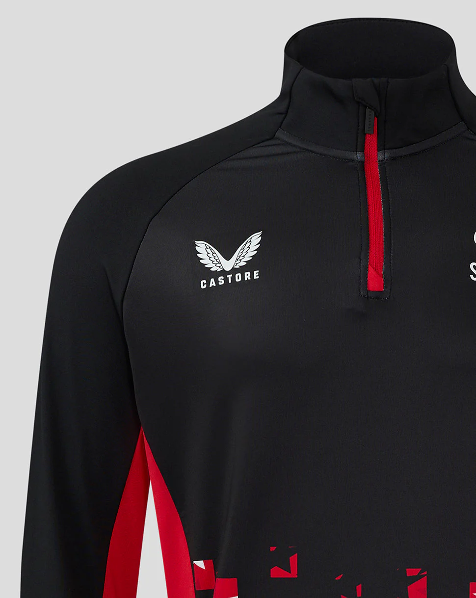 Saracens Men's 24/25 Matchday 1/4 Zip - Black/Red - Image 4