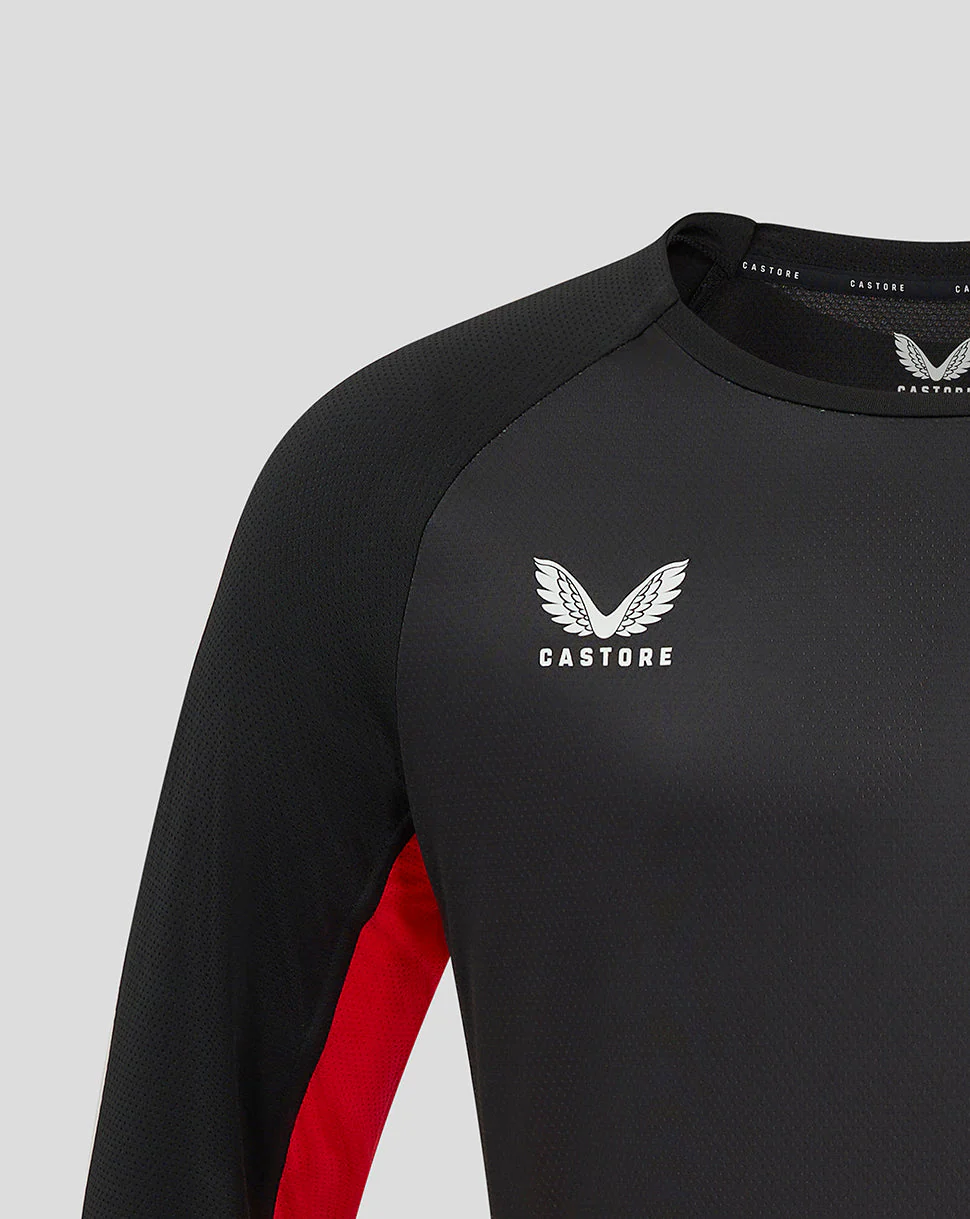 Saracens Men's 24/25 Matchday Long Sleeve Tee - Black/Red - Image 3