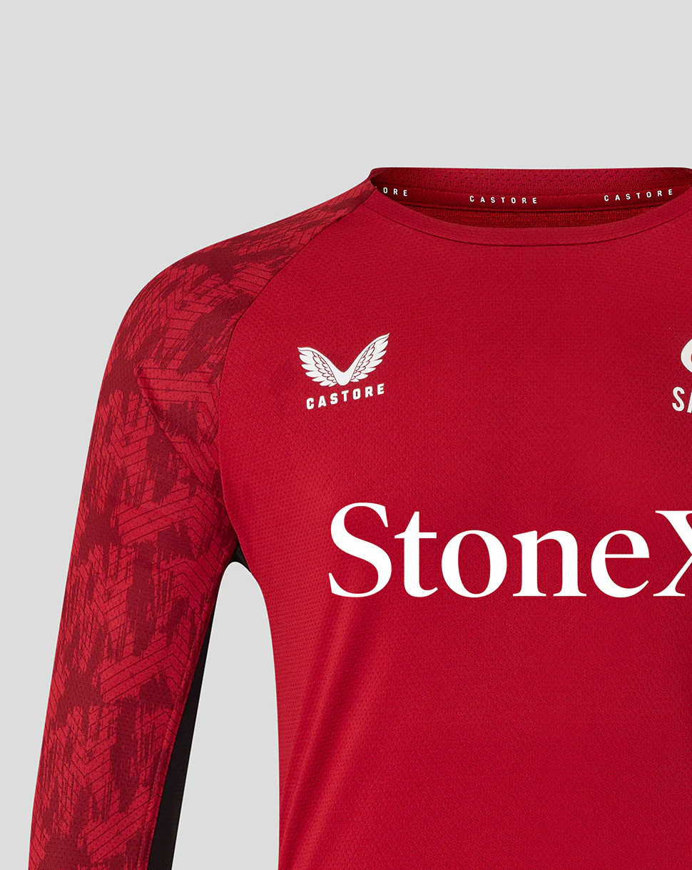 Saracens Men's 25/26 Training Long Sleeve Tee - Rhythmic Red - Image 4
