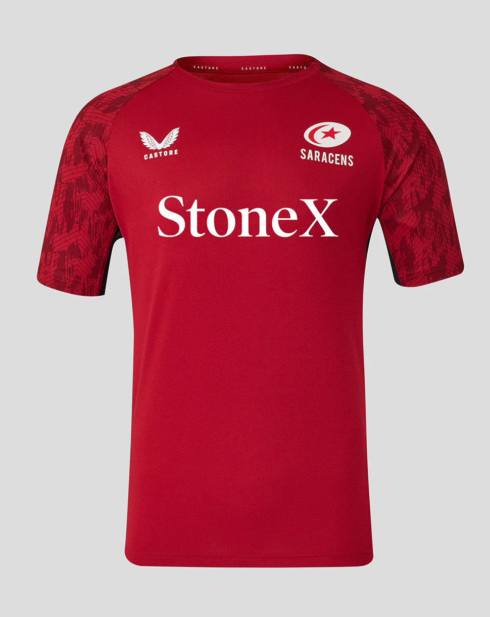 Saracens Men's 25/26 Training Short Sleeve Tee - Rhythmic Red