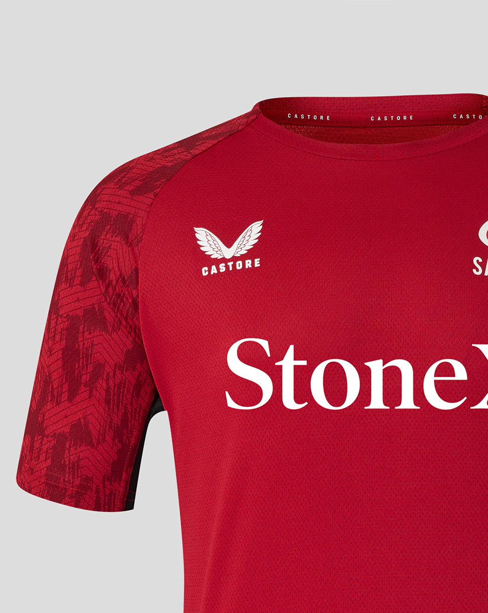 Saracens Men's 25/26 Training Short Sleeve Tee - Rhythmic Red - Image 4