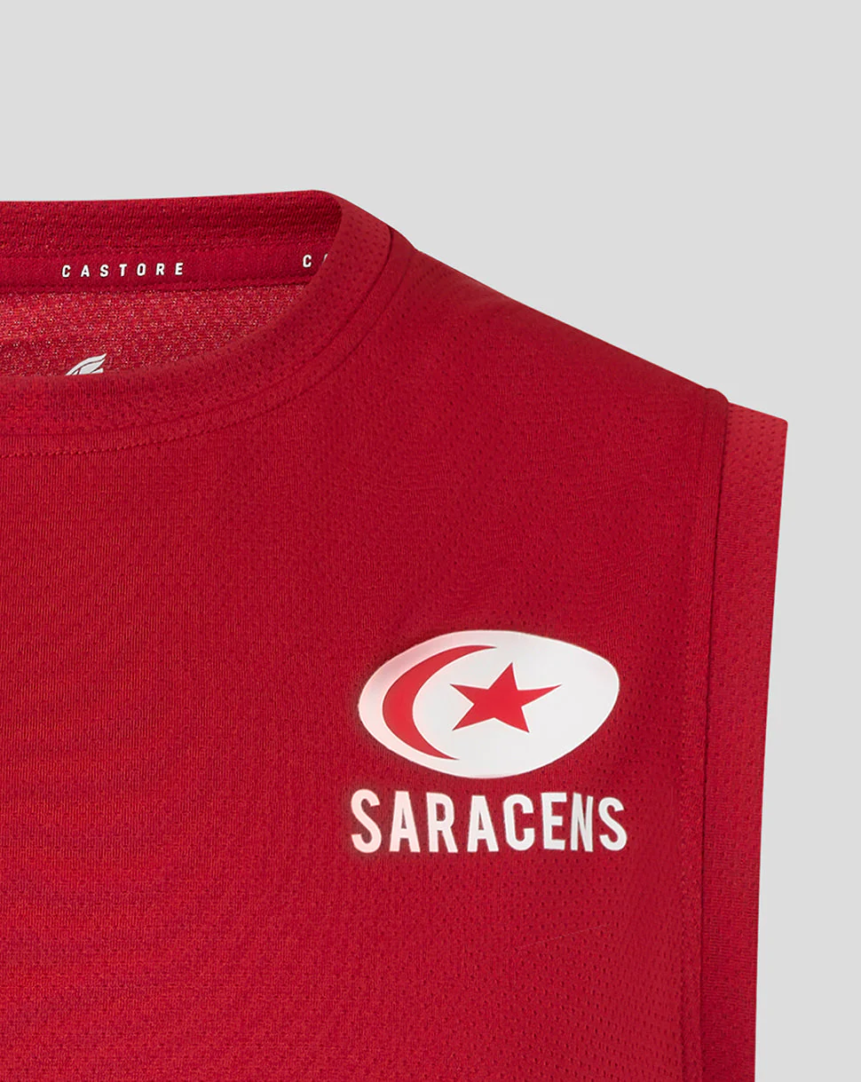 Saracens Men's 25/26 Training Vest - Rhythmic Red - Image 2