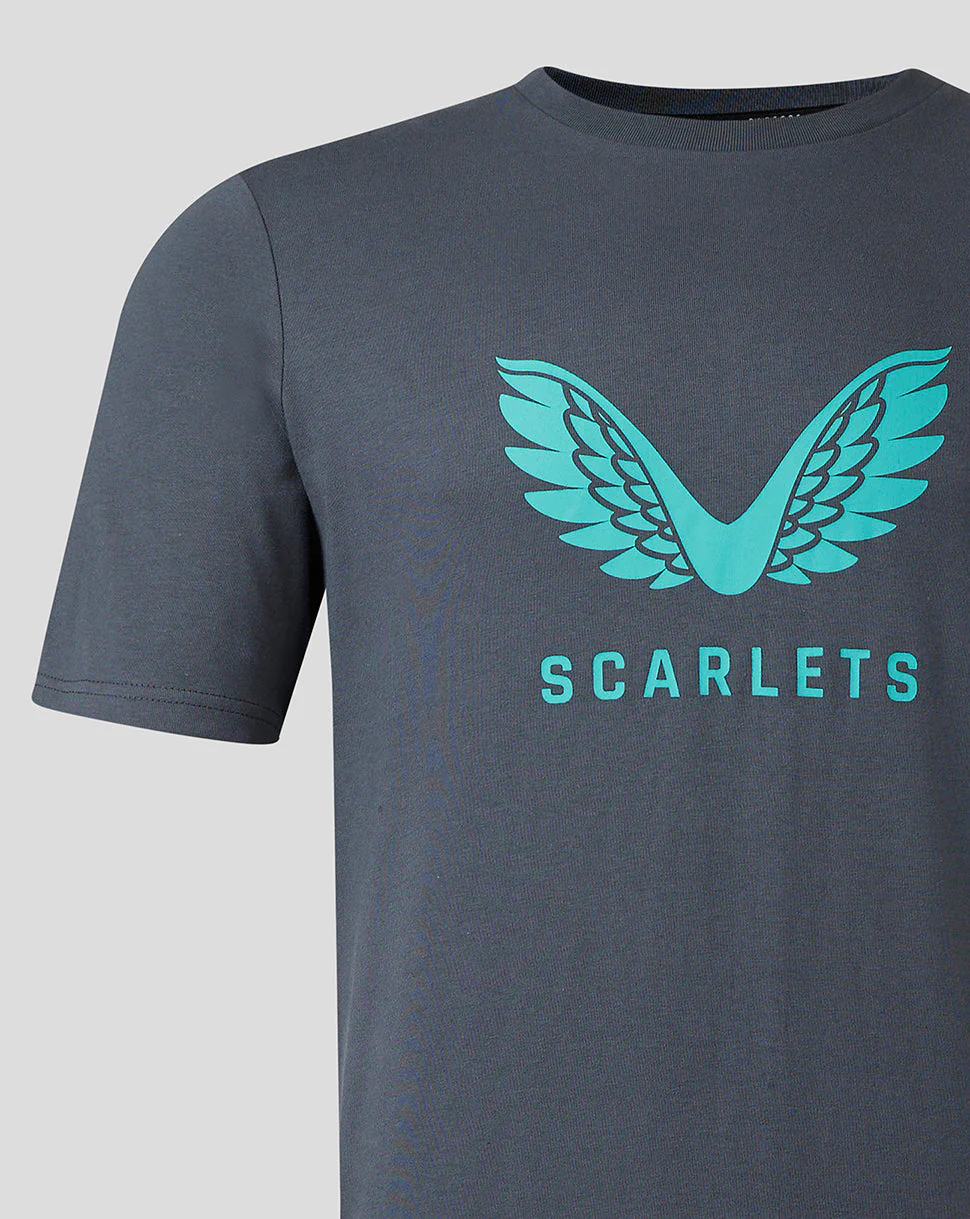 Scarlets Mens 23/24 Cotton Logo T-Shirt - Image 3