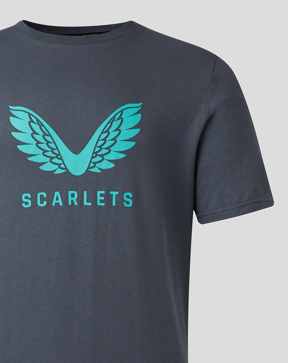 Scarlets Mens 23/24 Cotton Logo T-Shirt - Image 4