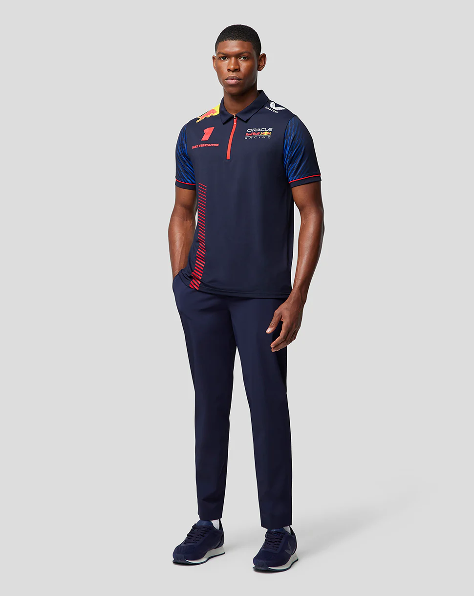 Oracle Red Bull Racing Mens Short Sleeve Polo Shirt Driver Max Verstappen - Night Sky - Image 5