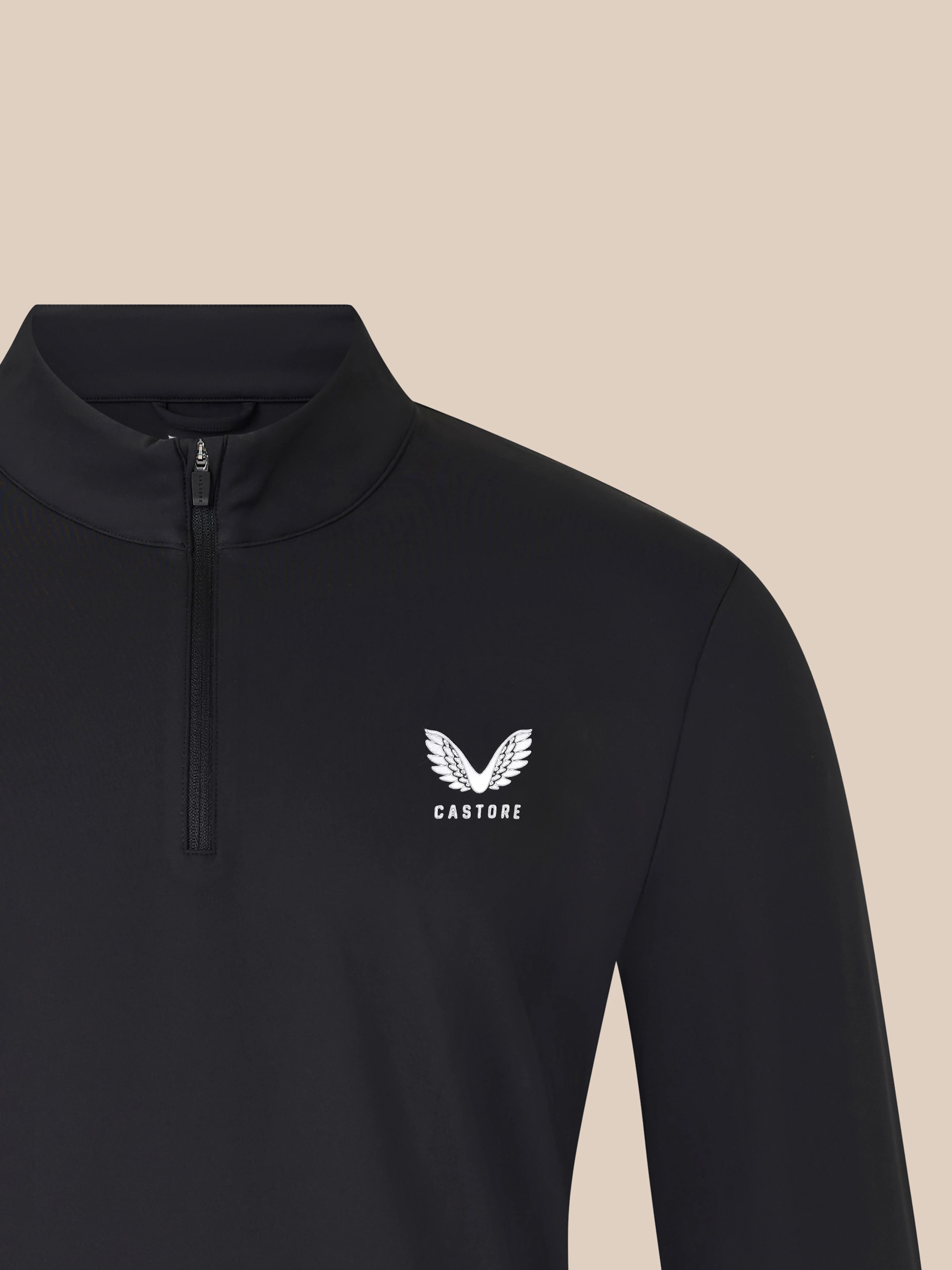 Unisex 1/4 Zip - Black/ White - Image 4