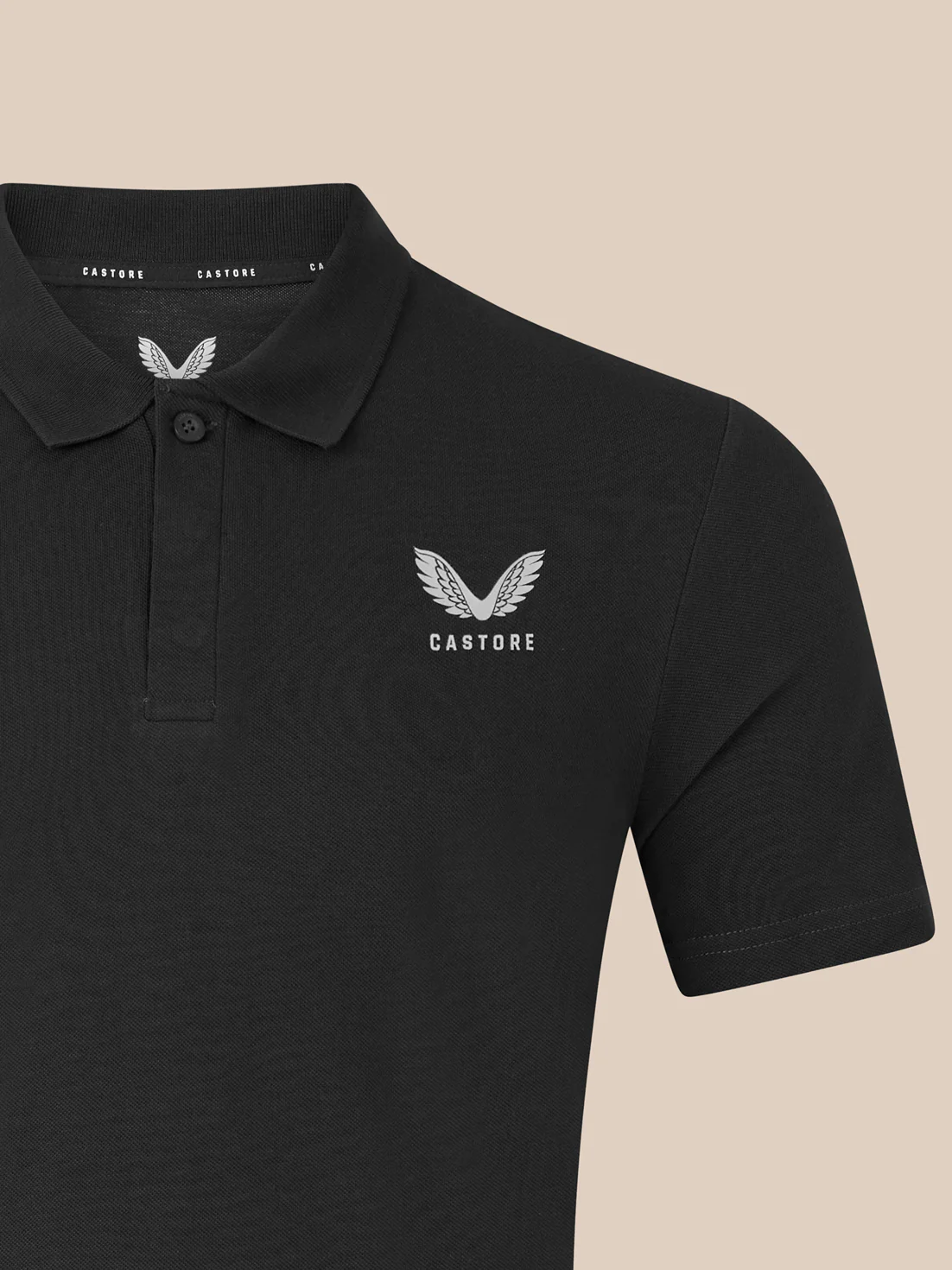 Unisex Short Sleeve Cotton Polo - Black - Image 3
