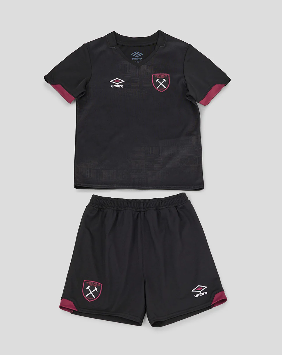 West Ham 24/25 Away Infant Kit Unisex - Black