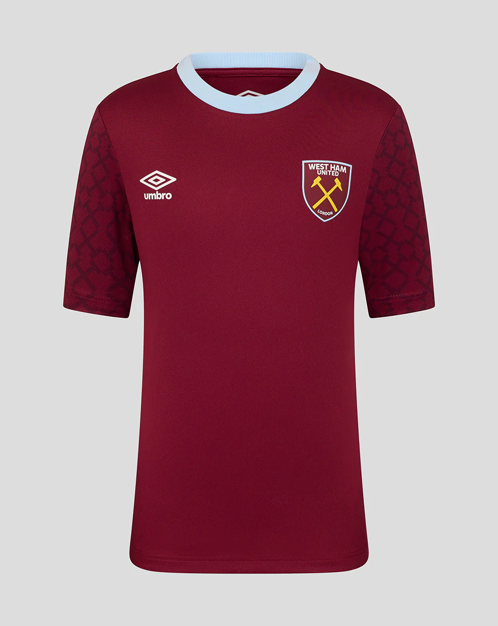 West Ham Junior Home 25/26 Pre Match Short Sleeve Shirt